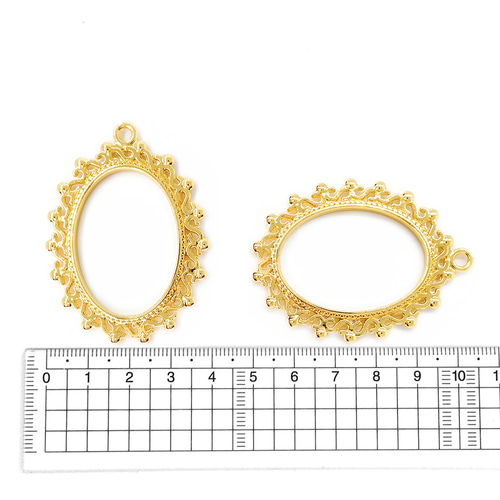 レジン空枠】装飾楕円型 Bタイプ【6個】 チャーム kuroro_material 