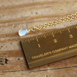 ✨6月誕生石✨レインボームーンストーン＜プレーン・ミニ＞のプチペンダント（K14GF） 5枚目の画像