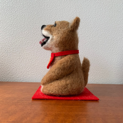 羊毛フェルト 招き犬 シーズー 犬 ハンドメイド ミニチュア
