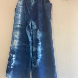 ハンドメイド　藍染　Lサイズ　パンツ 9枚目の画像