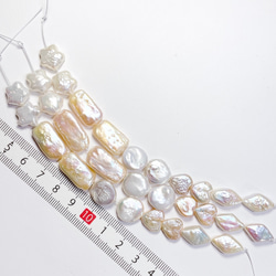 p099 淡水パール アソート ミックス 5ペア 1連 本真珠 パーツ 素材 白 2枚目の画像