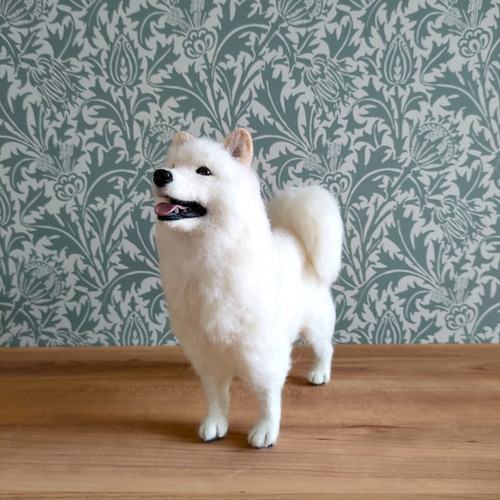 【羊毛フェルト】サモエド 犬 羊毛フェルトでサモエド作ってみた#羊毛フェルト #ハンドメイド
