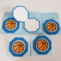 八角形バスケットボール カード 5枚 封筒付き 1枚目の画像