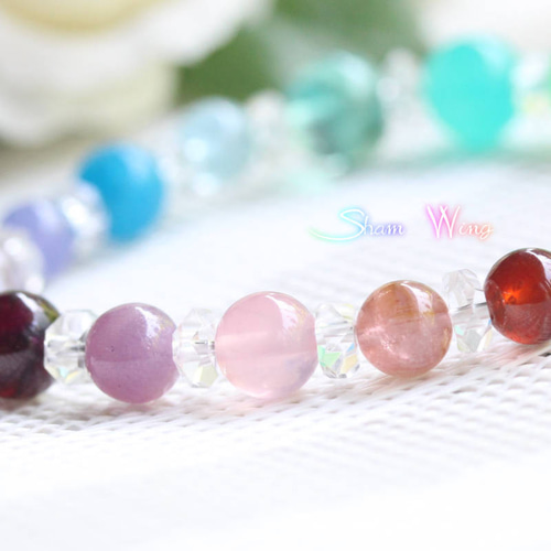 クリソプレーズ　天然石ブレスレット 1点物】優しい発色☆オーストラリア産/天然石ブレスレット