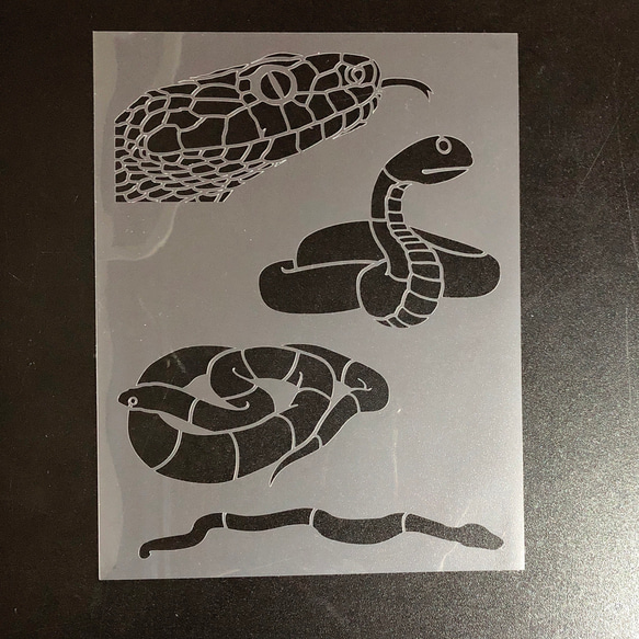 蛇①　ステンシルシート　型紙 図案　NO893 3枚目の画像