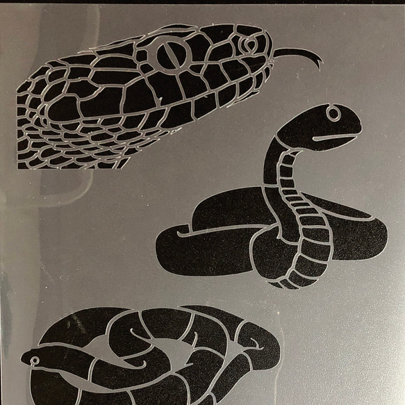 蛇①　ステンシルシート　型紙 図案　NO893 4枚目の画像