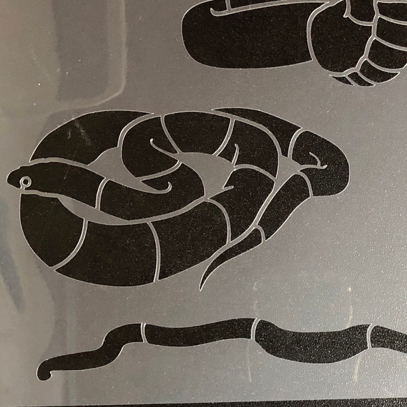 蛇①　ステンシルシート　型紙 図案　NO893 5枚目の画像