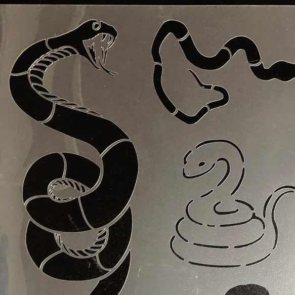 蛇②　ステンシルシート　型紙 図案　NO894 4枚目の画像