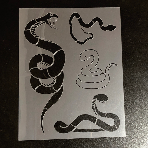 蛇②　ステンシルシート　型紙 図案　NO894 3枚目の画像