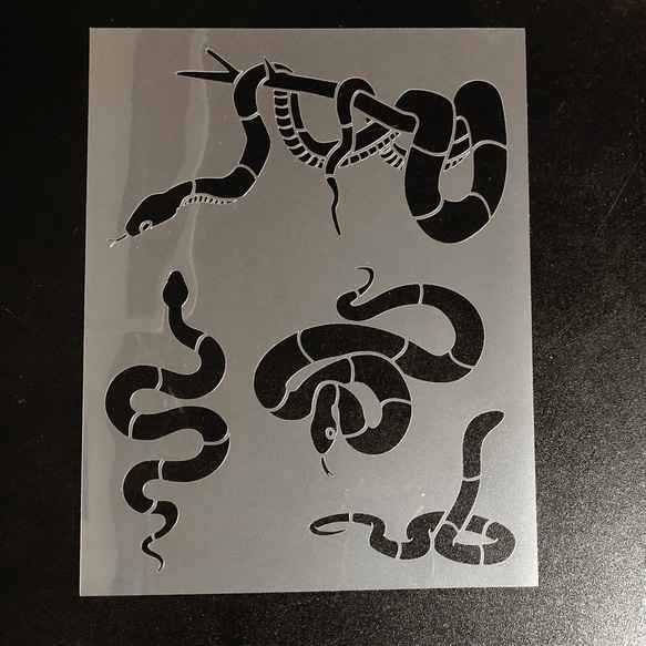 蛇③　ステンシルシート　型紙 図案　NO895 3枚目の画像
