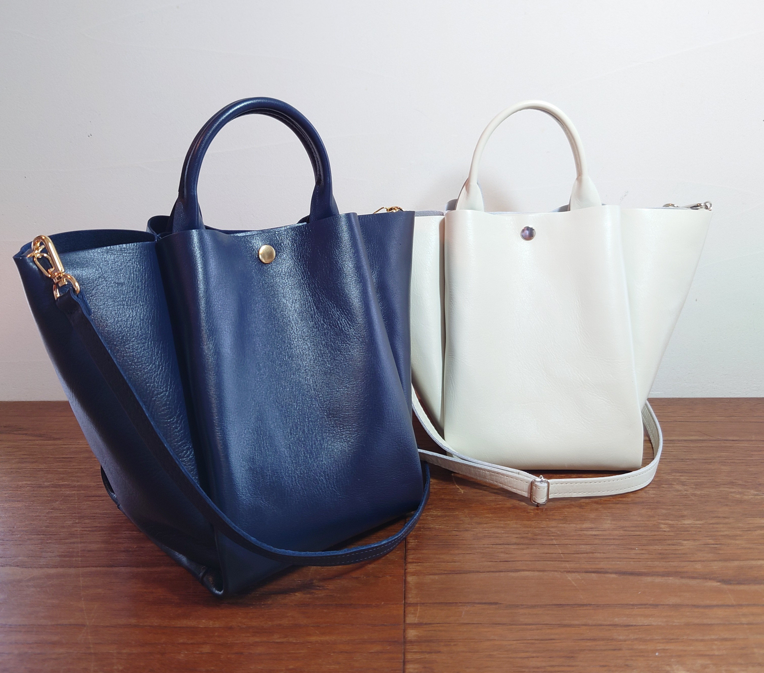 秋冬バッグ　選べるカラー20色　レザー2wayトートバッグ　縦型　受注制作　UB-19 8,512円