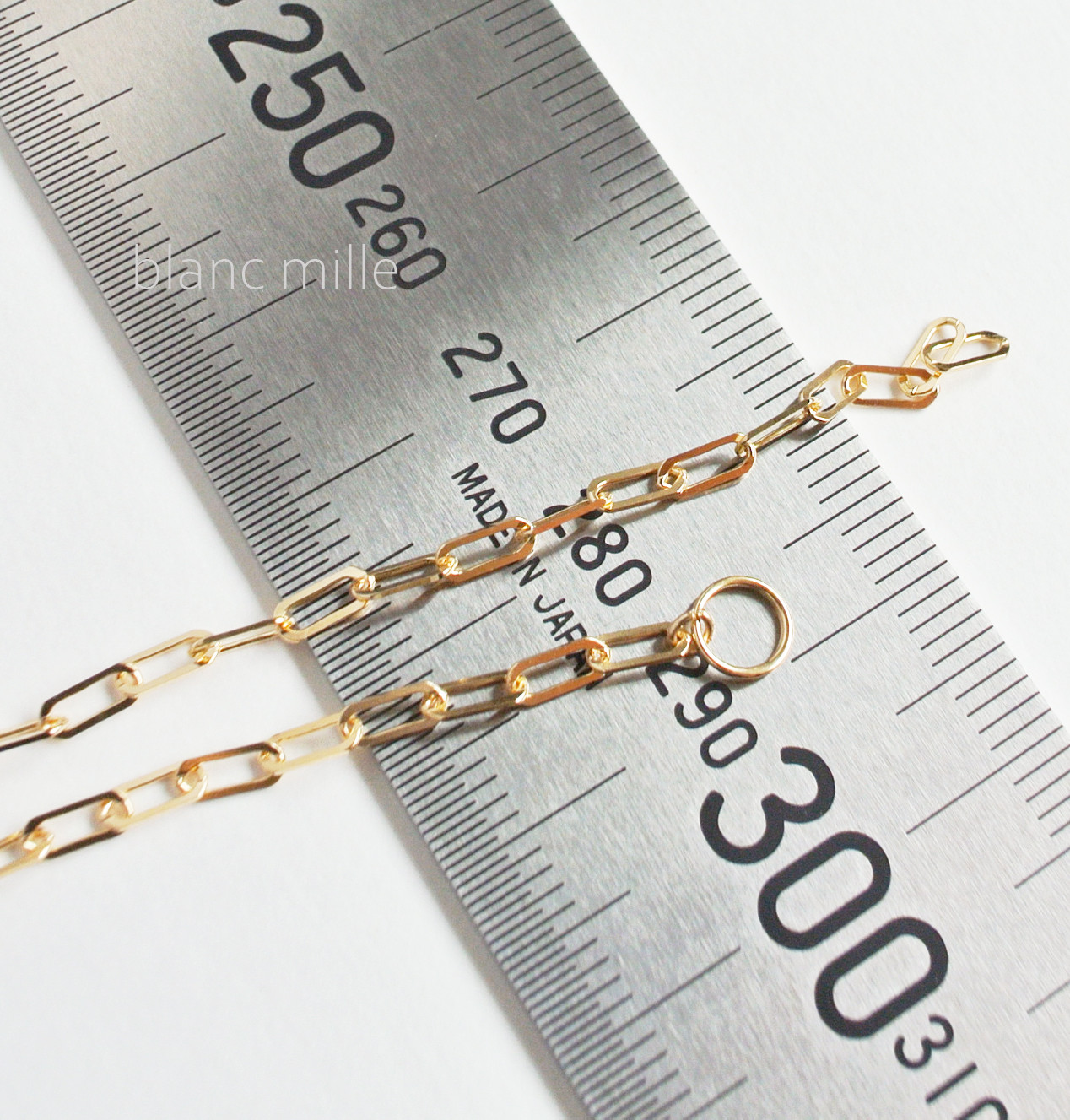 No.c-2.3-719○*K18チェーンチャーム○*18金無垢　ラリエットネックレスパーツ　長さオーダー 18K