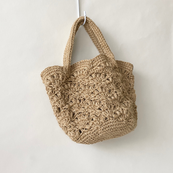 麻ひもかごバッグ☆はなかご 2枚目の画像