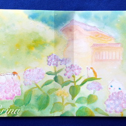 紫陽花と猫さん　レターセット 4枚目の画像