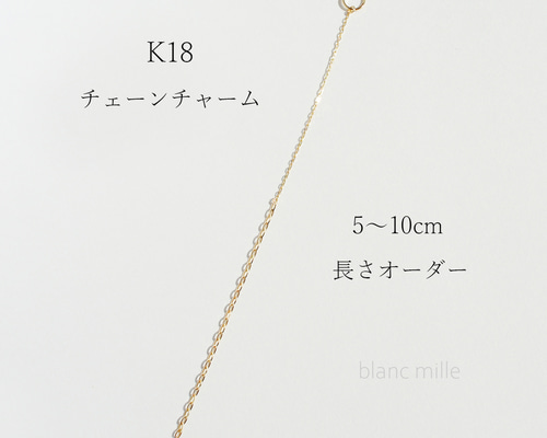 No.c-0.7&1.15○*K18チェーンチャーム○*18金 ラリエットネックレス