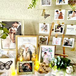 春夏婚向け ウェルカムスペース セット IKEAミールヘーデン付き ナチュラル 装飾 造花 結婚式 受付 2枚目の画像