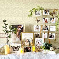 春夏婚向け ウェルカムスペース セット IKEAミールヘーデン付き ナチュラル 装飾 造花 結婚式 受付 1枚目の画像