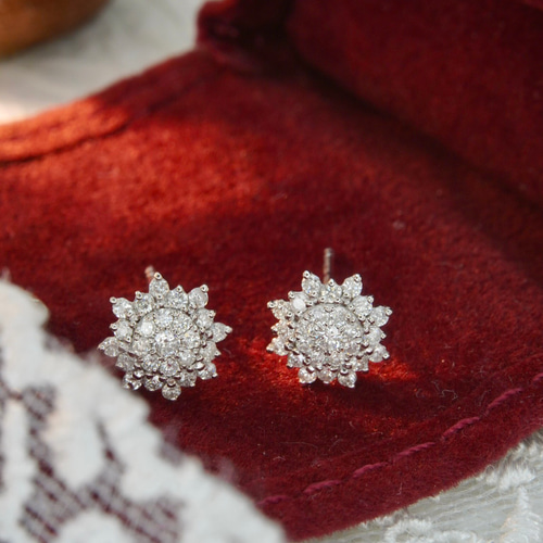 天然ダイヤモンドピアス0.52ct k18 ピアス（スタッド・一粒） パール 