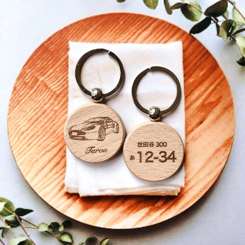 小春工房＊確認用お名前入りオーダーメイド木製キーホルダー♫ 小春工房様専用＊確認用お名前入りオーダーメイド木製キーホルダー