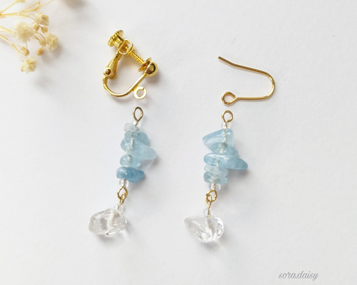 R143【大人気✨】 ピアス　アクアマリン マーメイド　ブルークジラ　海　誕生石 R143 ピアス アクアマリン マーメイド ブルークジラ 海 誕生石