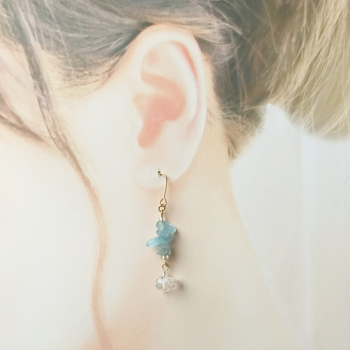 R143【大人気✨】 ピアス　アクアマリン マーメイド　ブルークジラ　海　誕生石 R143 ピアス アクアマリン マーメイド ブルークジラ 海 誕生石