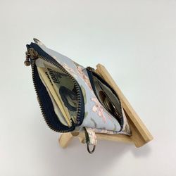 【受注制作】コインスルー　マジック財布　ライラック　リバティプリント　ビニコ 4枚目の画像