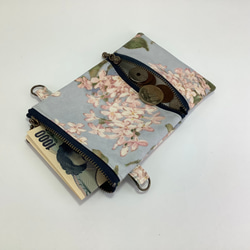 【受注制作】コインスルー　マジック財布　ライラック　リバティプリント　ビニコ 5枚目の画像