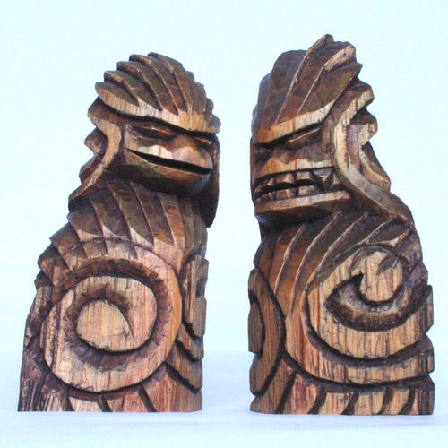 円空仏 高賀神社の狛犬 一対 円空彫り その他置物 獅子舞 通販