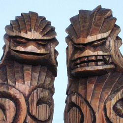 円空仏 高賀神社の狛犬 一対 円空彫り その他置物 獅子舞 通販