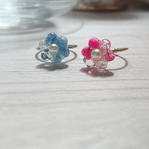 ミニ指先フラワー.リング》elf.dreams 魔法のハンドメイド