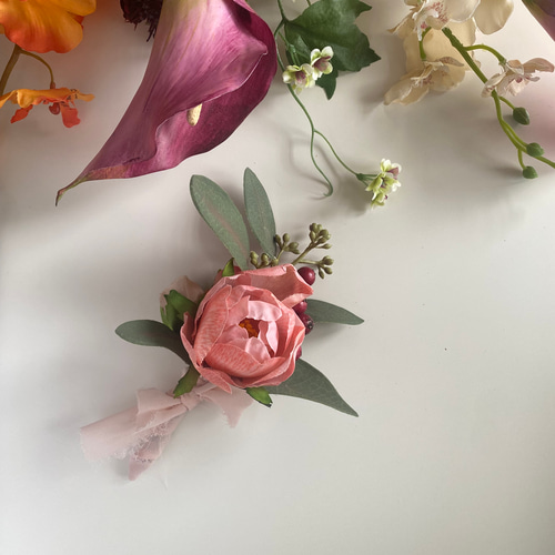 ブートニア⚪︎○小さな新郎ブーケ/ウェディング/前撮り/後撮り