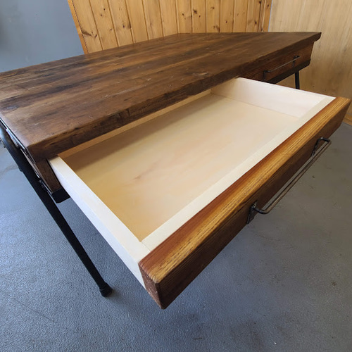 VINTAGE-SUGI DRAWER TABLE 古材×アイアンのセンターテーブル