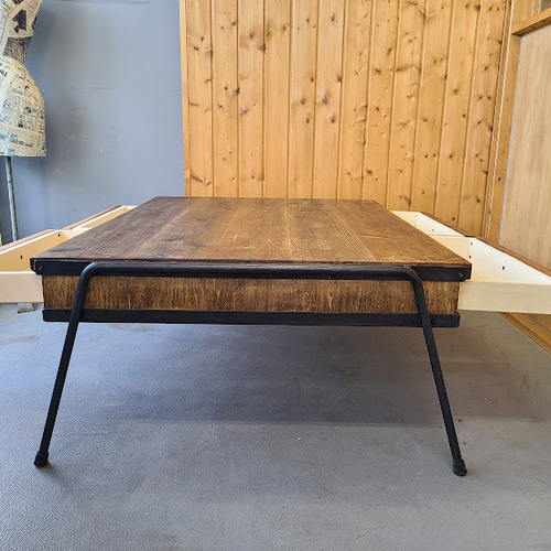 VINTAGE-SUGI DRAWER TABLE 古材×アイアンのセンターテーブル VINTAGE-SUGI DRAWER TABLE 古材×アイアンのセンターテーブル
