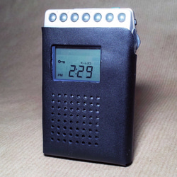ポケットラジオ用 革ケース（SONY ICF-R350/R351/R353/R354/R550V/R553V）牛黒016 2枚目の画像