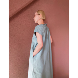 RATA❤️長さ＆ネックデザインも選べる❤️ざっくりコットンリネン❤️ゆったり細見えワンピース❤️ぱきっとレッド 11枚目の画像