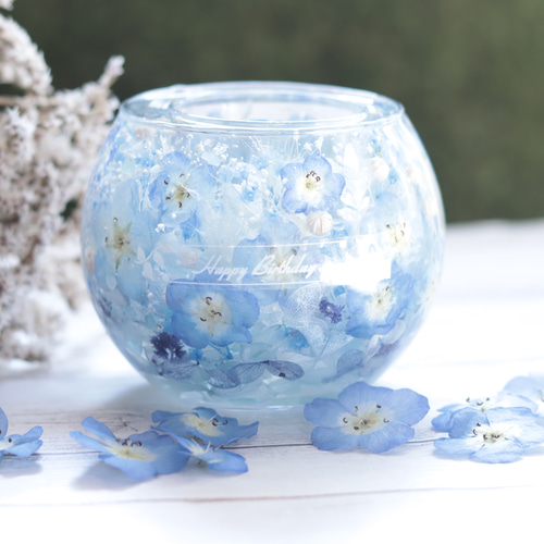 選べる天然石アロマストーン】「ネモフィラ&アクアマリンの水中庭園