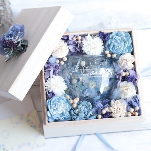 選べる天然石アロマストーン】「ネモフィラ&アクアマリンの水中庭園