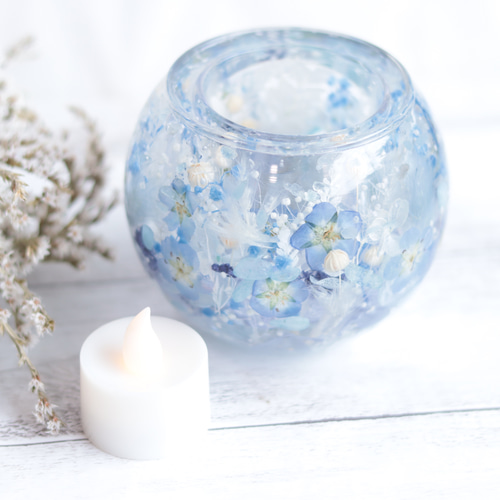 選べる天然石アロマストーン】「ネモフィラ&アクアマリンの水中庭園