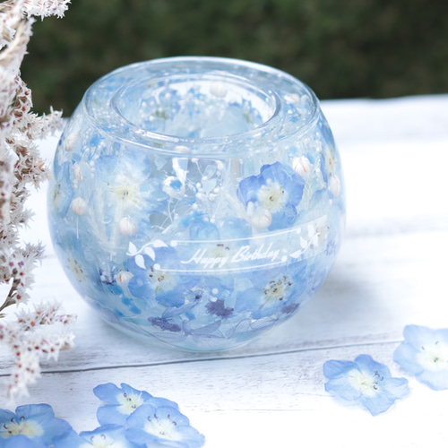 選べる天然石アロマストーン】「ネモフィラ&アクアマリンの水中庭園