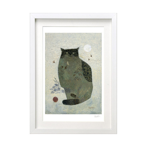 WEB限定カラー 額装絵画【ワイド六切】面影 ※他サイズ、フレーム色変更可（白 絵画