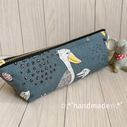 ペンケース【ハシビロコウ／グレー】handmade ペンケース plus+ 通販