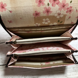 お財布バッグ　ハンドベメイド　長財布　大容量　和柄　桜　サクラ　浴衣にも 5枚目の画像