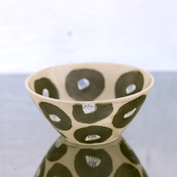 マンガン窯変釉による椿絵の鉢（中） 3枚目の画像