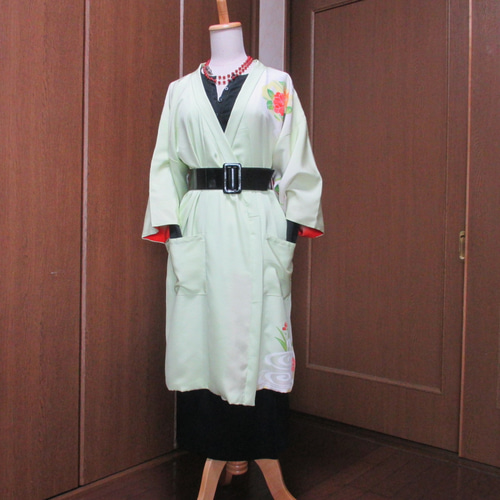 未使用着物リメイク 着物 ジャケット コート ガウン 着物服