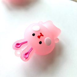 頭でか！ピンクのうさぎさん（ポリ塩化ビニールのプラスチック