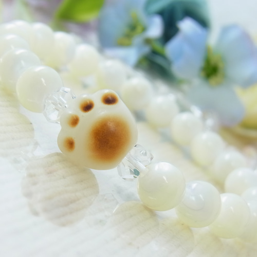 【一点物】ラリマー ハート＆鹿角うさぎ・フローライトねこちゃん天然石ブレスレット パープルフローライトの石猫ちゃんブレスレット ライラックポイント