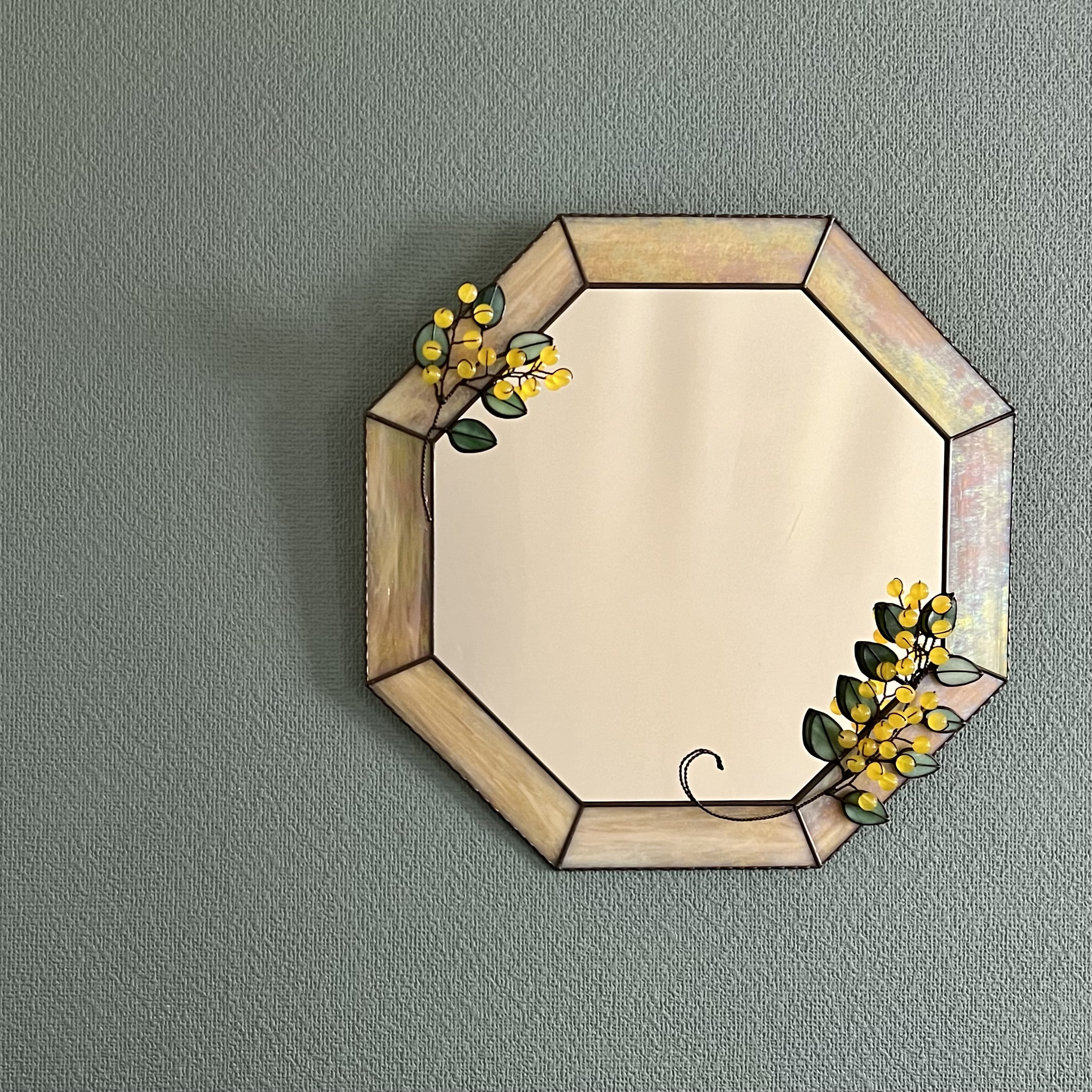 ✨ミモザの八角形鏡✨　ＬＬサイズ