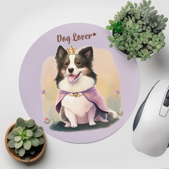 【 ロイヤル ボーダーコリー 】 パステルカラー マウスパッド　犬　ペット　うちの子　プレゼント　ギフト 2枚目の画像