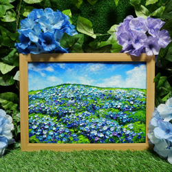 在庫処分セール 絵画 絵画【紫陽花の丘】 油絵 HR 15943415｜Creema 通販 絵画