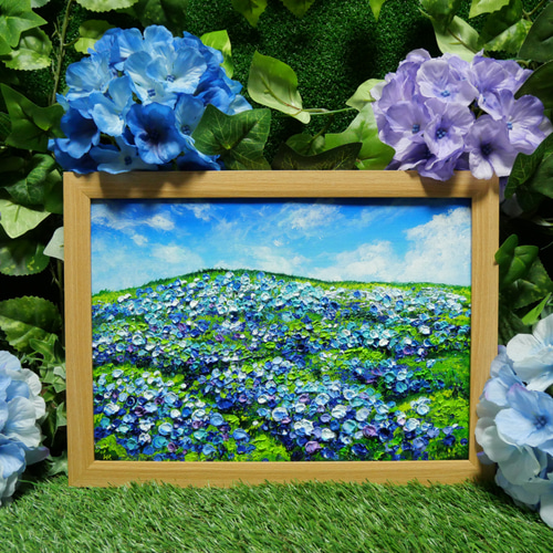 油絵 絵画 シロツメクサの花畑 絵画 HR 通販 14532443｜Creema